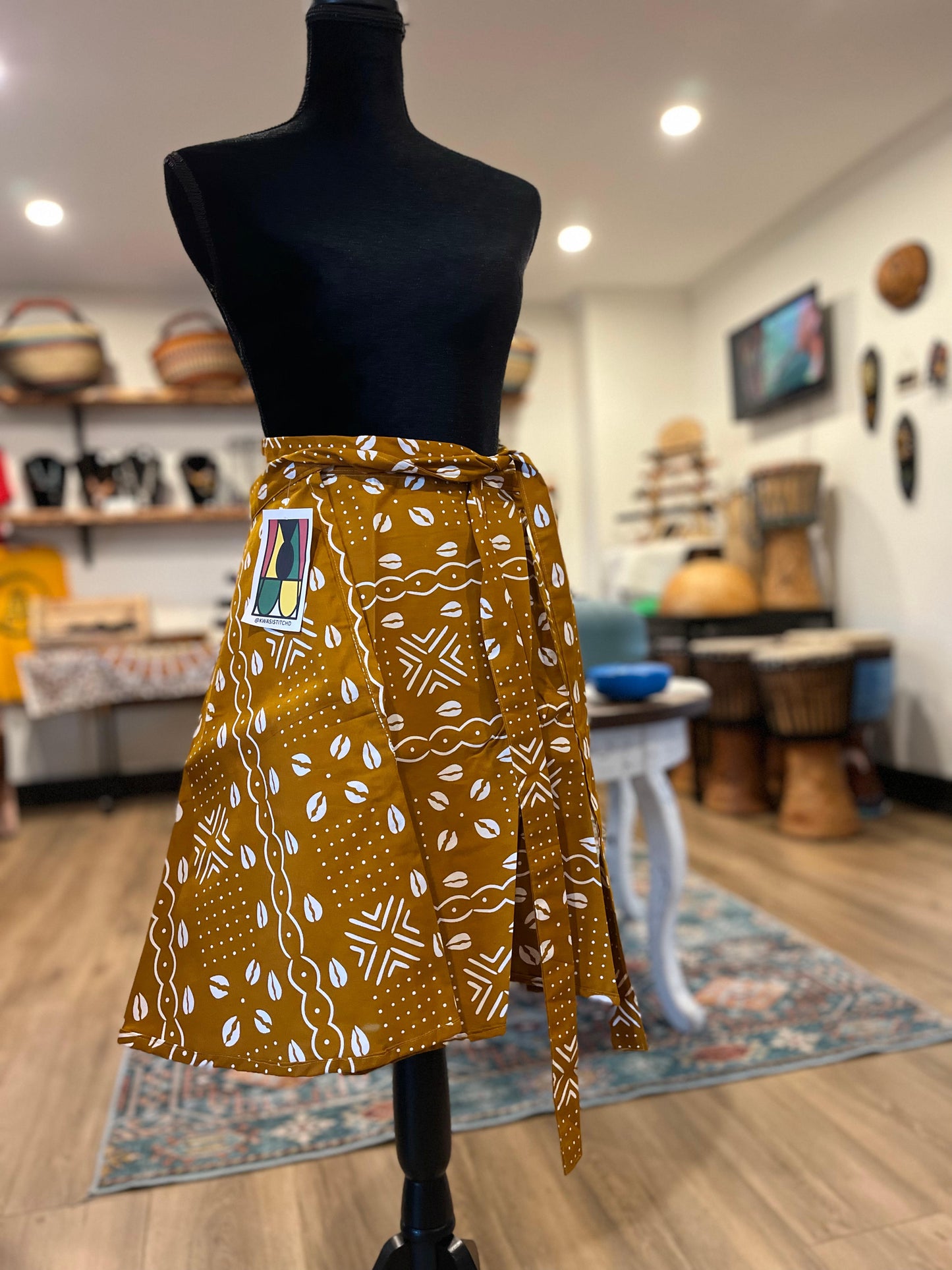 African Wrap Skirt Short